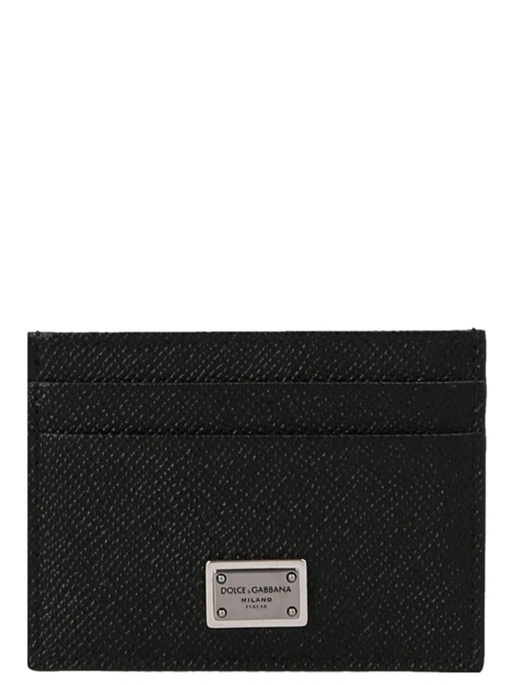 Logo Tag Card Holder Wallets, Card Holders Black Product Image