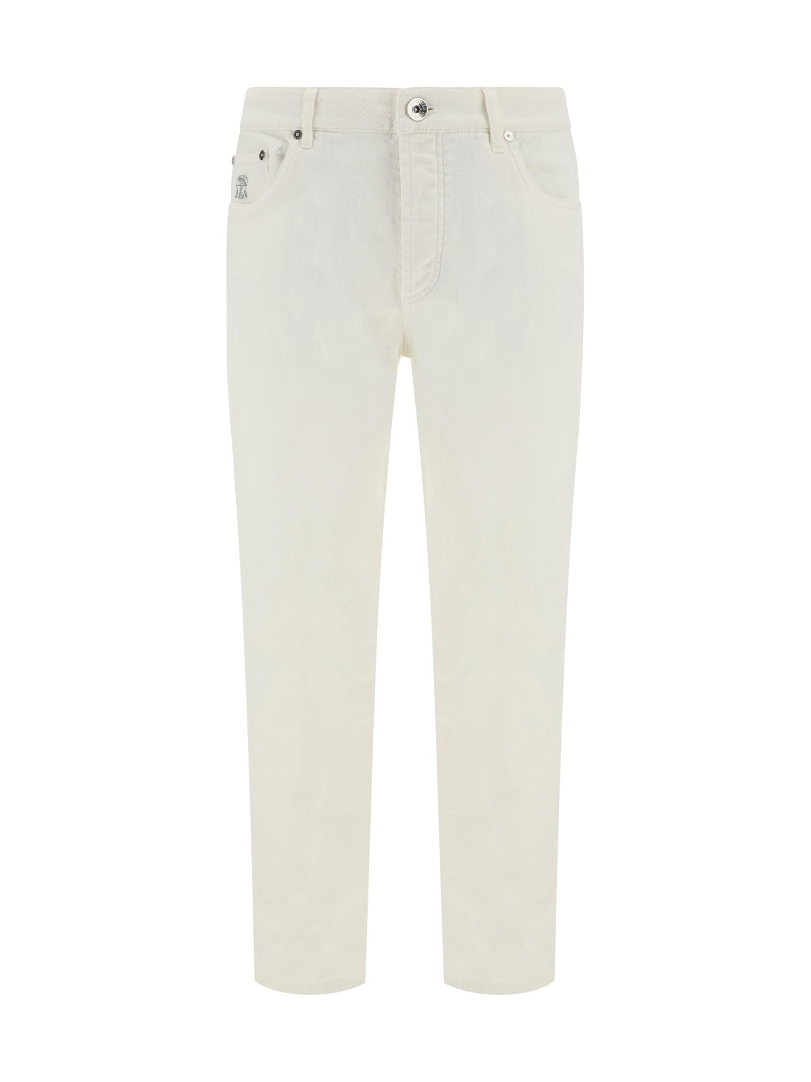 BRUNELLO CUCINELLI Trousers In White Product Image