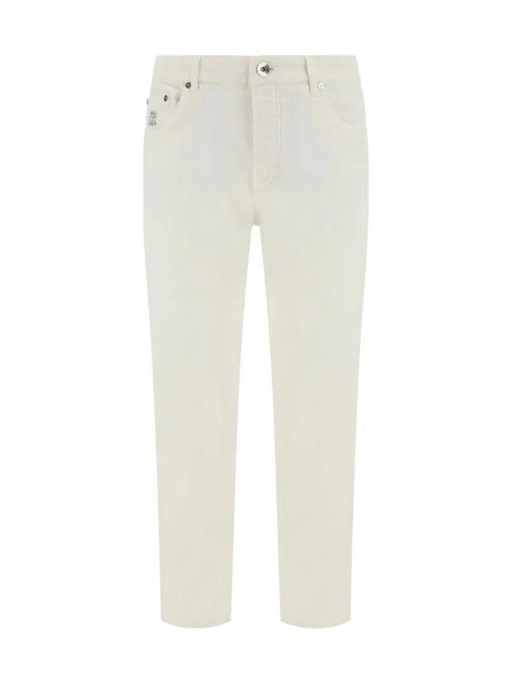 BRUNELLO CUCINELLI Trousers In White Product Image