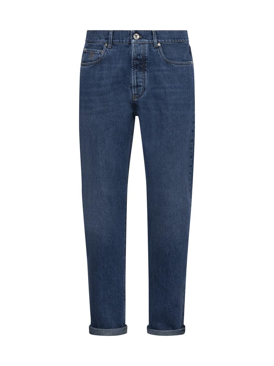 Denim Pants In Dark Wash Product Image