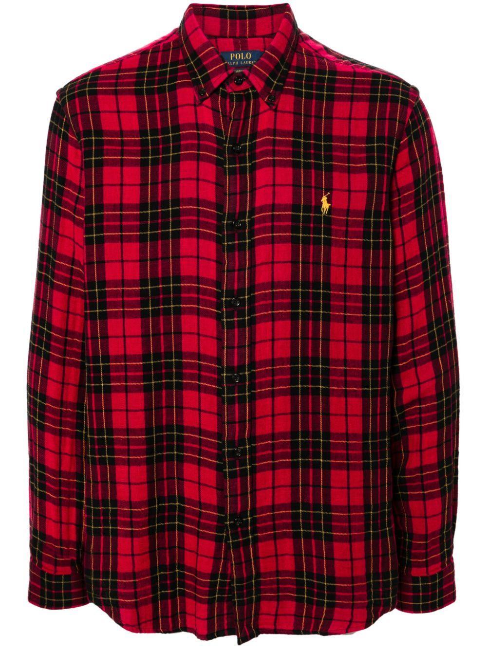 POLO RALPH LAUREN Plaid Double-face Shirt In Red Product Image