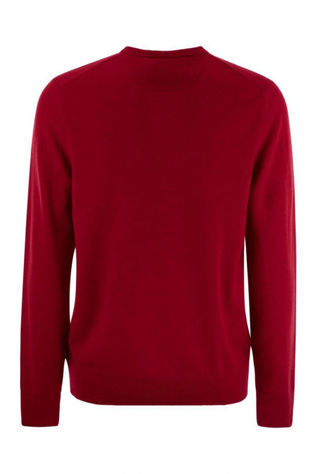 Crew-neck Wool Sweater In Red Product Image