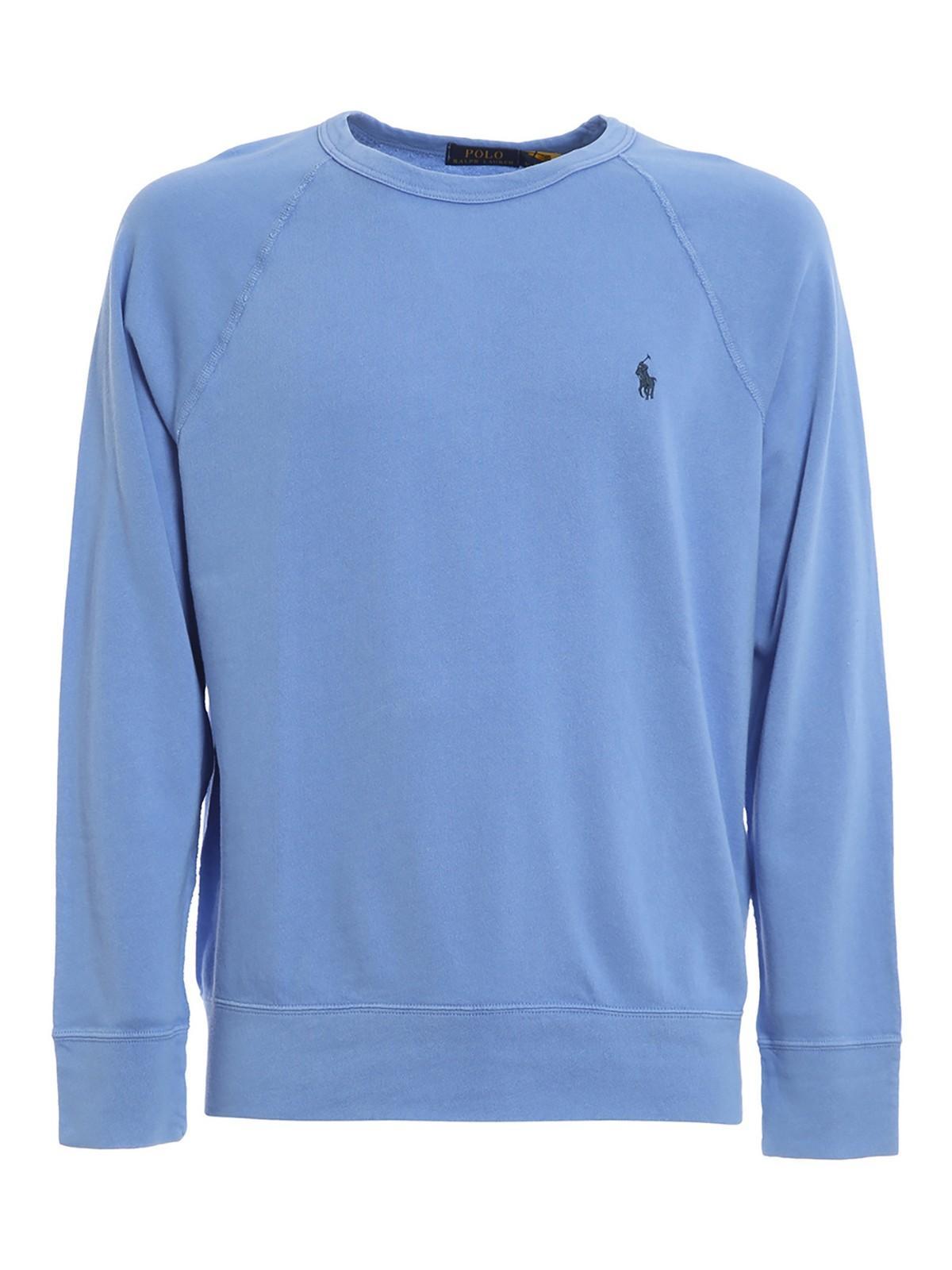 POLO RALPH LAUREN Cotton Spa Terry Sweatshirt In Harbor Island Blue Product Image