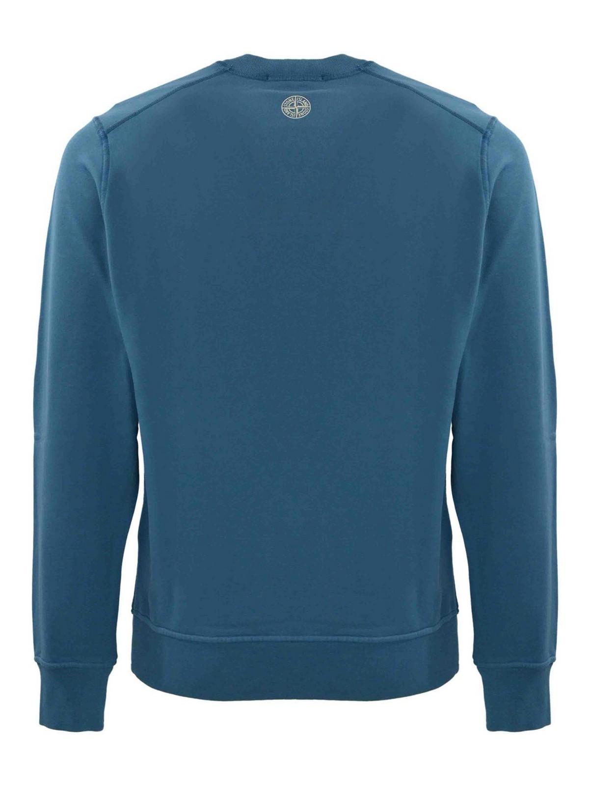 STONE ISLAND Crewneck Sweatshirt 66182 In Blue Product Image