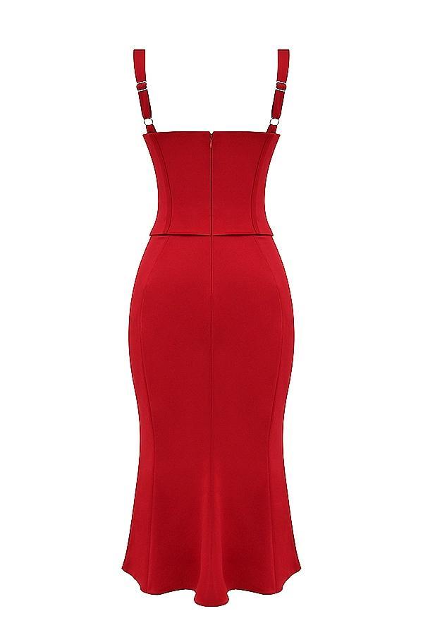 Valencia Red Rose Corset Dress Product Image