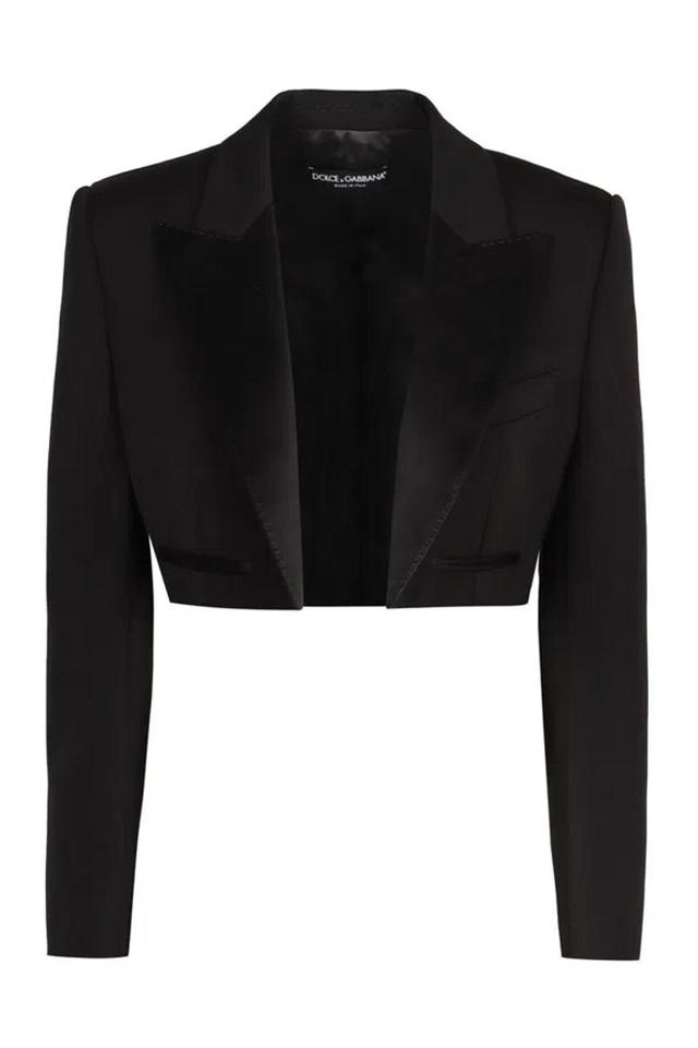 DOLCE & GABBANA Gabardine Wool Jacket In Black Product Image