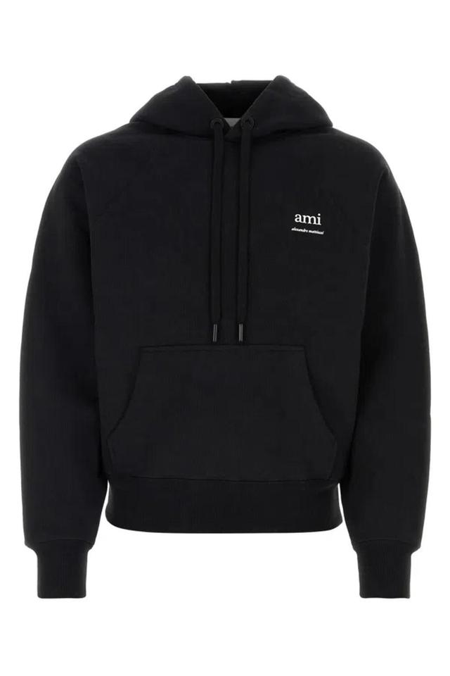 AMI ALEXANDRE MATTIUSSI Black Stretch Cotton Sweatshirt In Black/001 Product Image