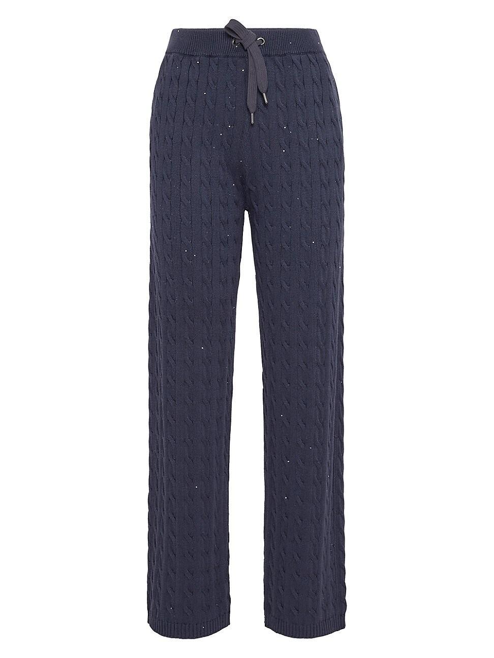 Womens Cotton Dazzling Cables Knit Trousers Product Image