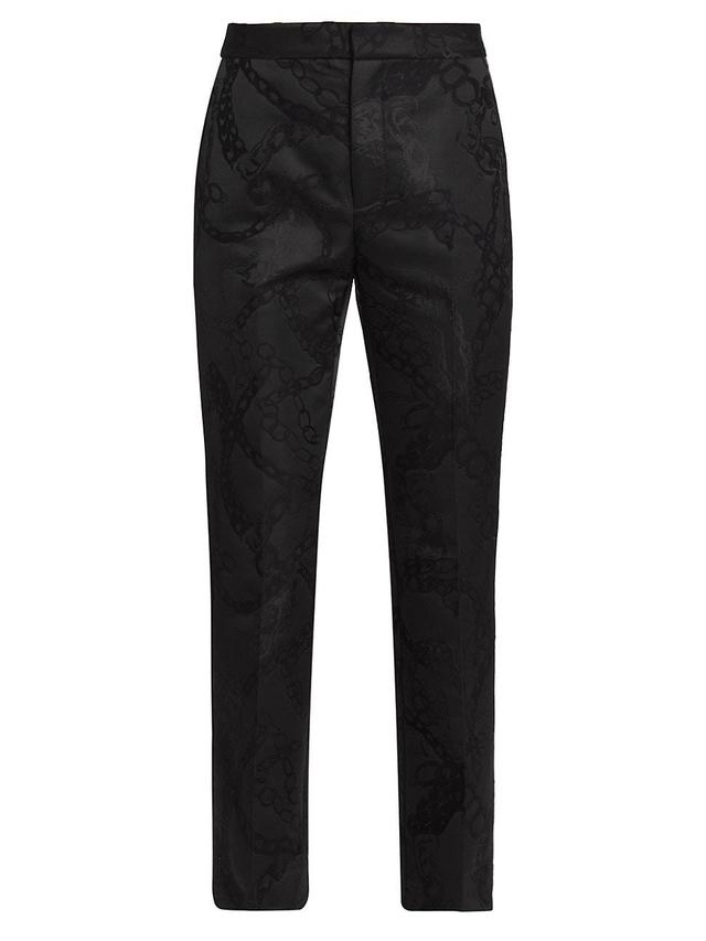 Rebel Straight-Leg Chain Jacquard Trousers Product Image