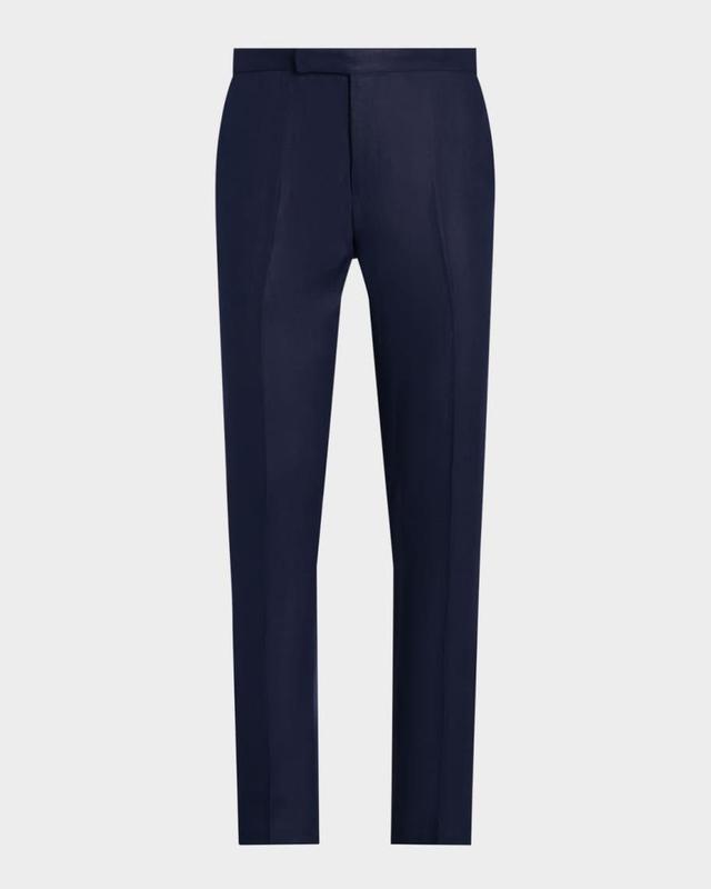 Men's Flat-Front Linen Trousers Product Image