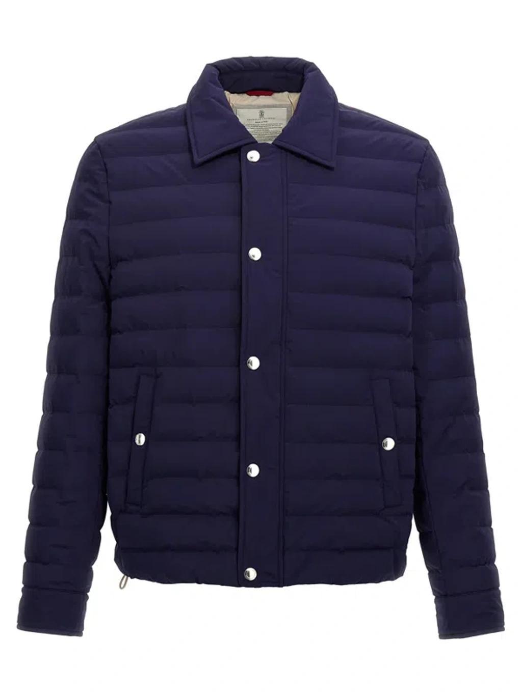 BRUNELLO CUCINELLI Shirt Down Jacket In Blau Product Image