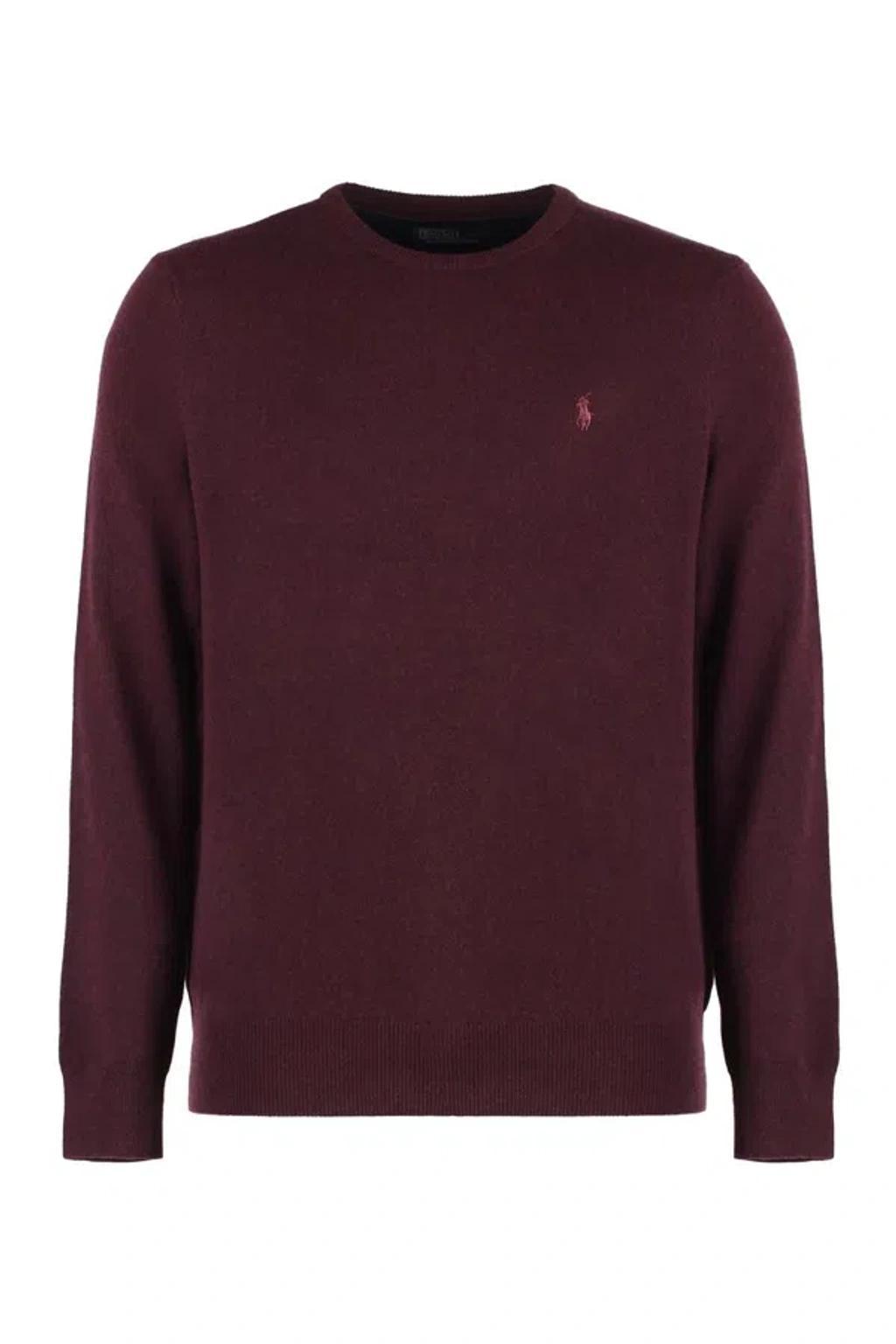 POLO RALPH LAUREN Crew-neck Wool Sweater In Red Product Image