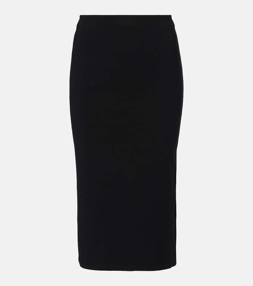 MAX MARA Seta High Waist Ribbed-knit Skirt In Black Product Image