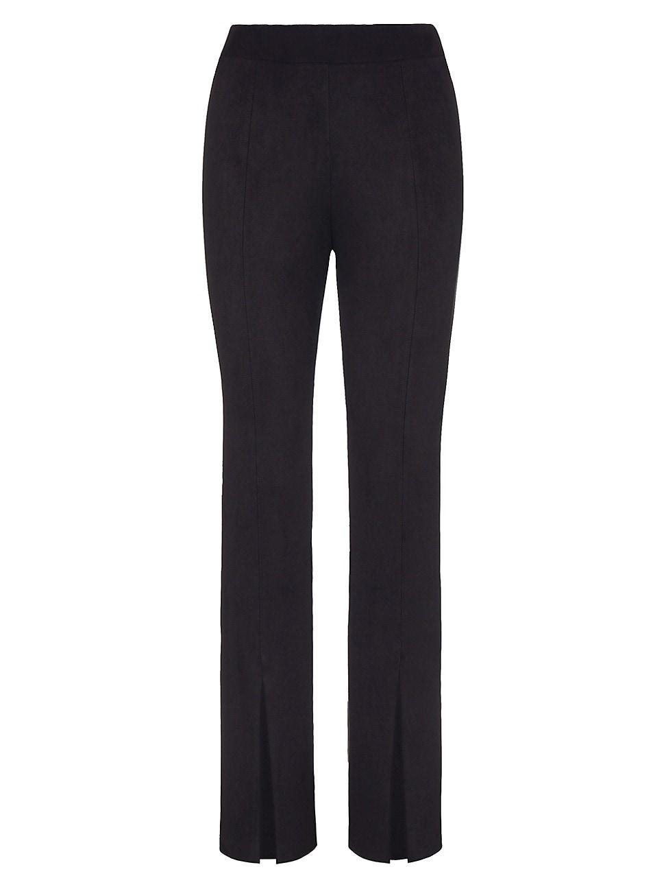 Womens Faux-Suede Split-Hem Pants Product Image