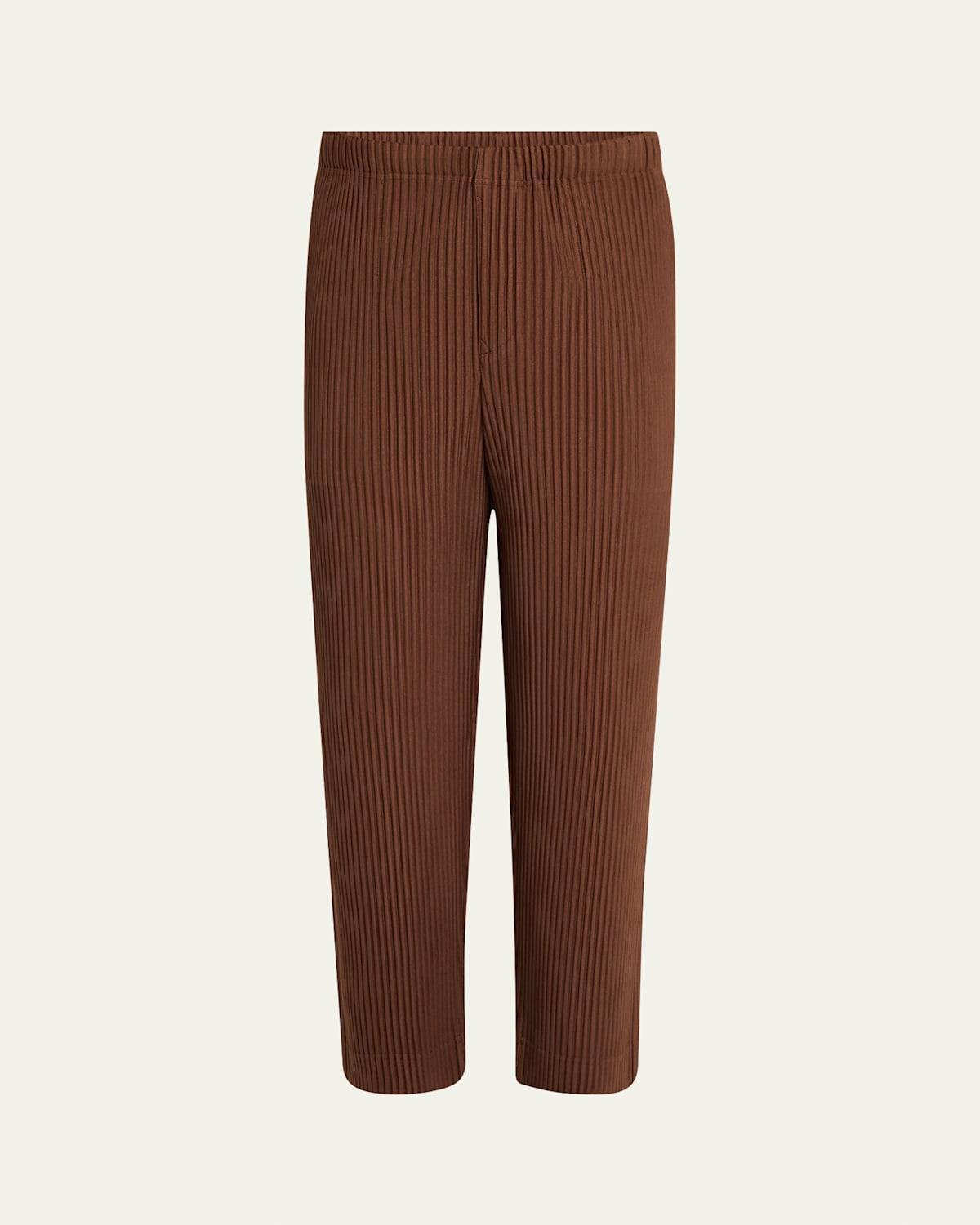 Men's Solid Pleated Pants Product Image