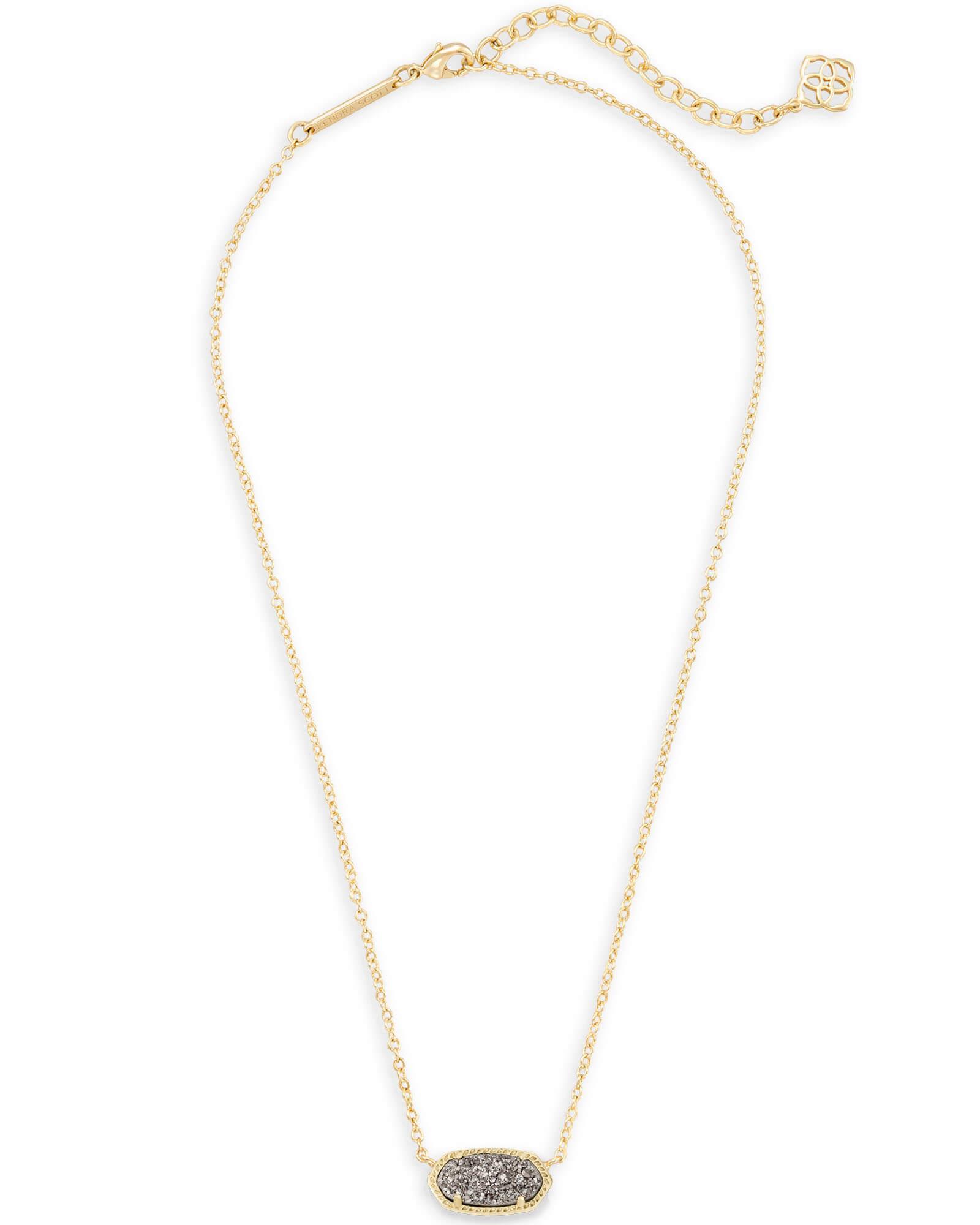 Elisa Gold Pendant Necklace in Platinum Drusy Product Image