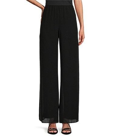 Alex Evenings Georgette Chiffon Wide Leg Mid Rise Flowy Pants product image