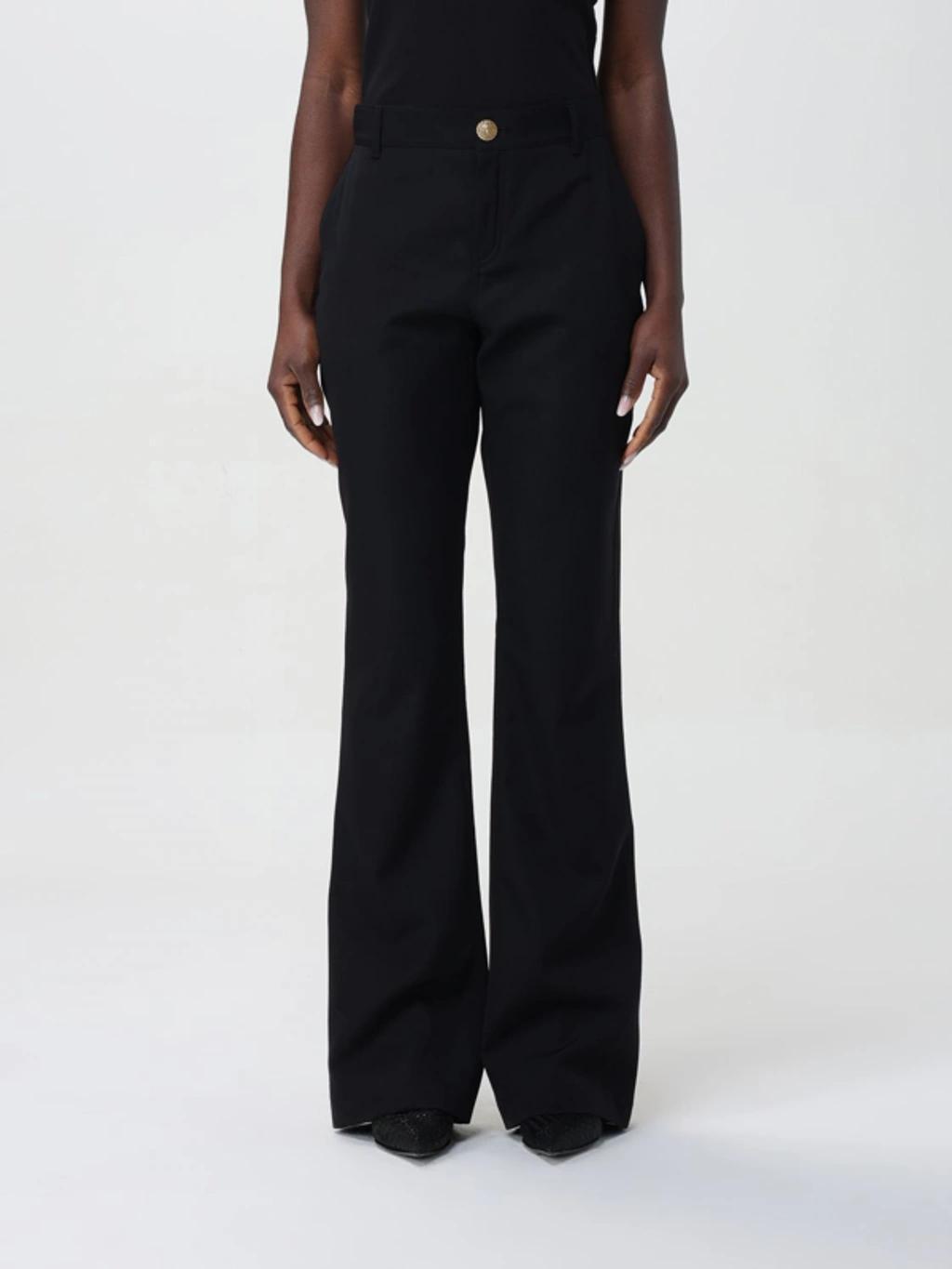 BALMAIN Woman Black Viscose Blend Flared-leg Pant product image