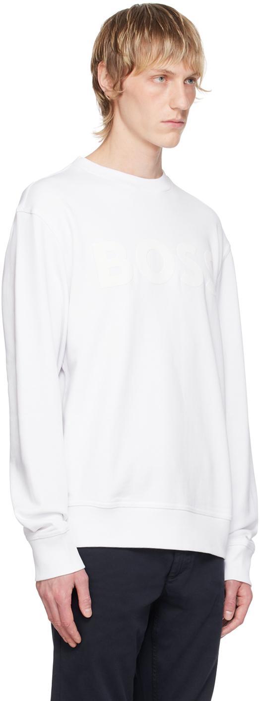 HUGO BOSS White Bonded Sweatshirt In 100-white Product Image