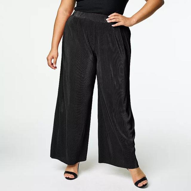 Plus Size INTEMPO Pull-On Accordion Pleat Pants, Womens Product Image