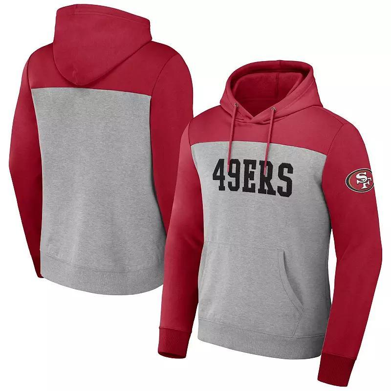 Mens NFL x Darius Rucker Collection by Fanatics Heather Gray Atlanta Falcons Color Blocked Pullover Hoodie Product Image