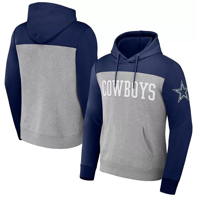 Mens NFL x Darius Rucker Collection by Fanatics Heather Gray Dallas Cowboys Color Blocked Pullover Hoodie Product Image