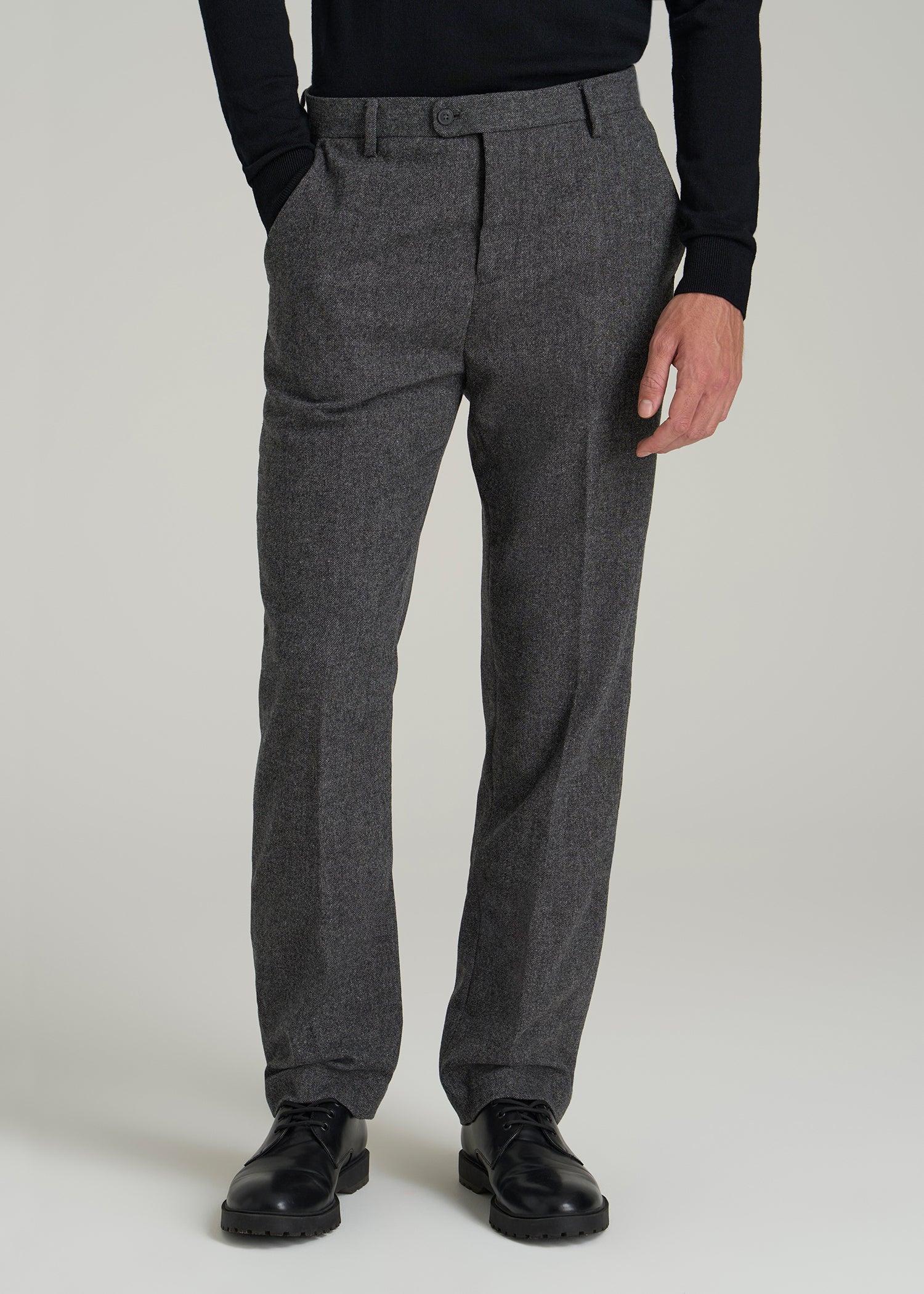 Wool Blend Dress Pants for Tall Men in Anthracite Tweed Product Image