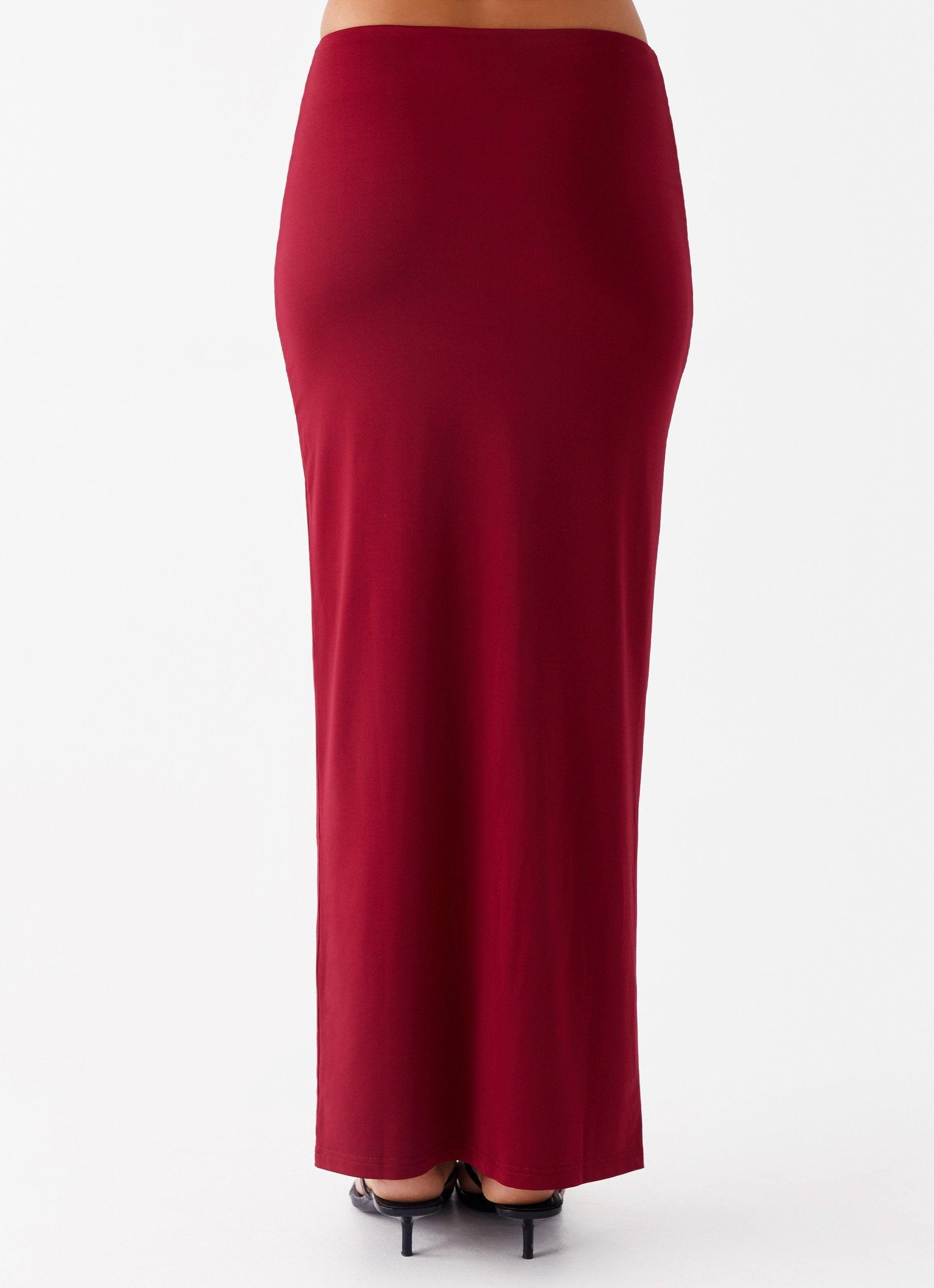 Solace Soul Maxi Skirt - Maroon Product Image