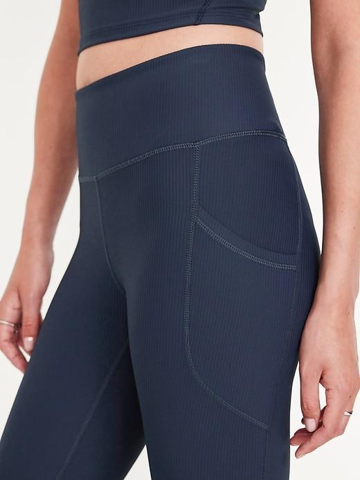 High-Waisted PowerSoft Ribbed Leggings Product Image