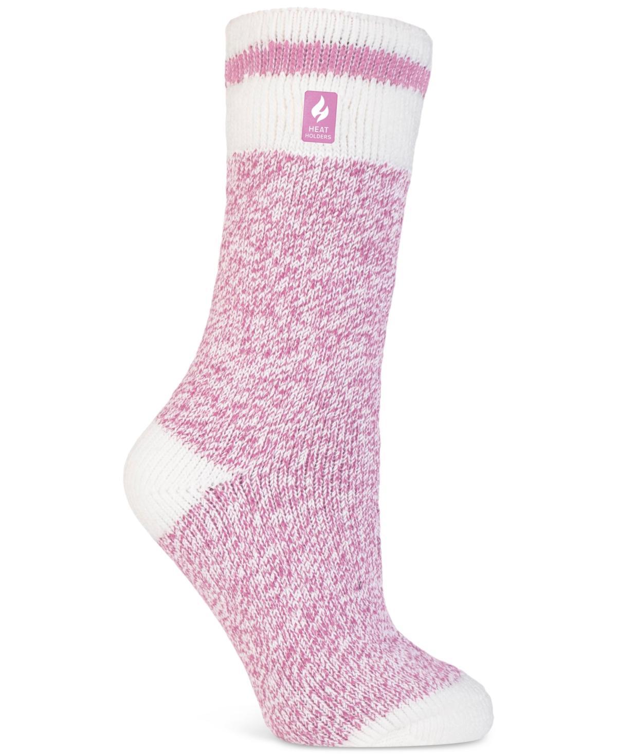 Heat Holders Womens Snowdrop Cream Block Twist Crew Socks Product Image