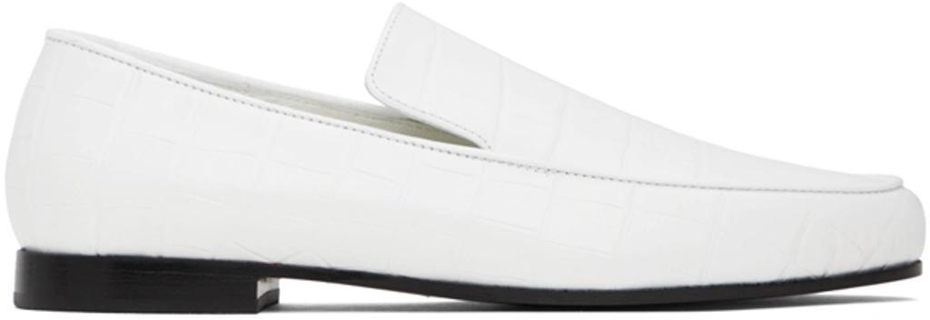 White 'the Croco Oval' Loafers Product Image