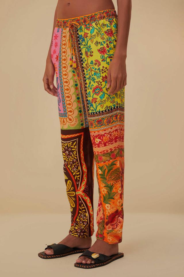 Multicolor Mixed Scarves Lenzing™ Ecovero™ Viscose Pants Product Image