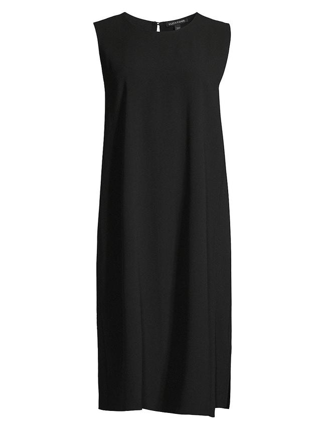 Sleeveless Georgette Crepe Midi Tank Dress Product Image