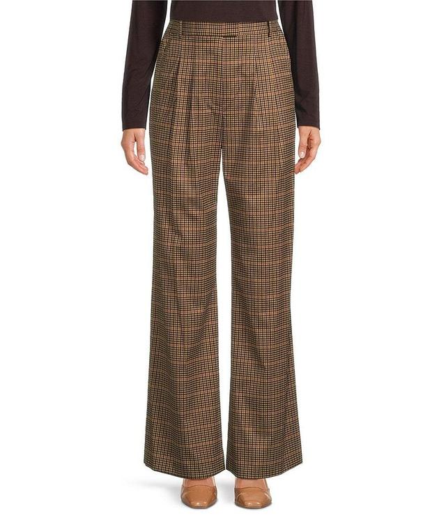 Alex Marie Diane Plaid High Rise Pleated Full Length Coordinating Pants Product Image