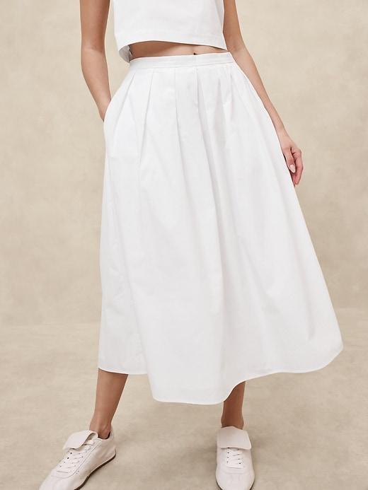 Poplin Midi Skirt Product Image