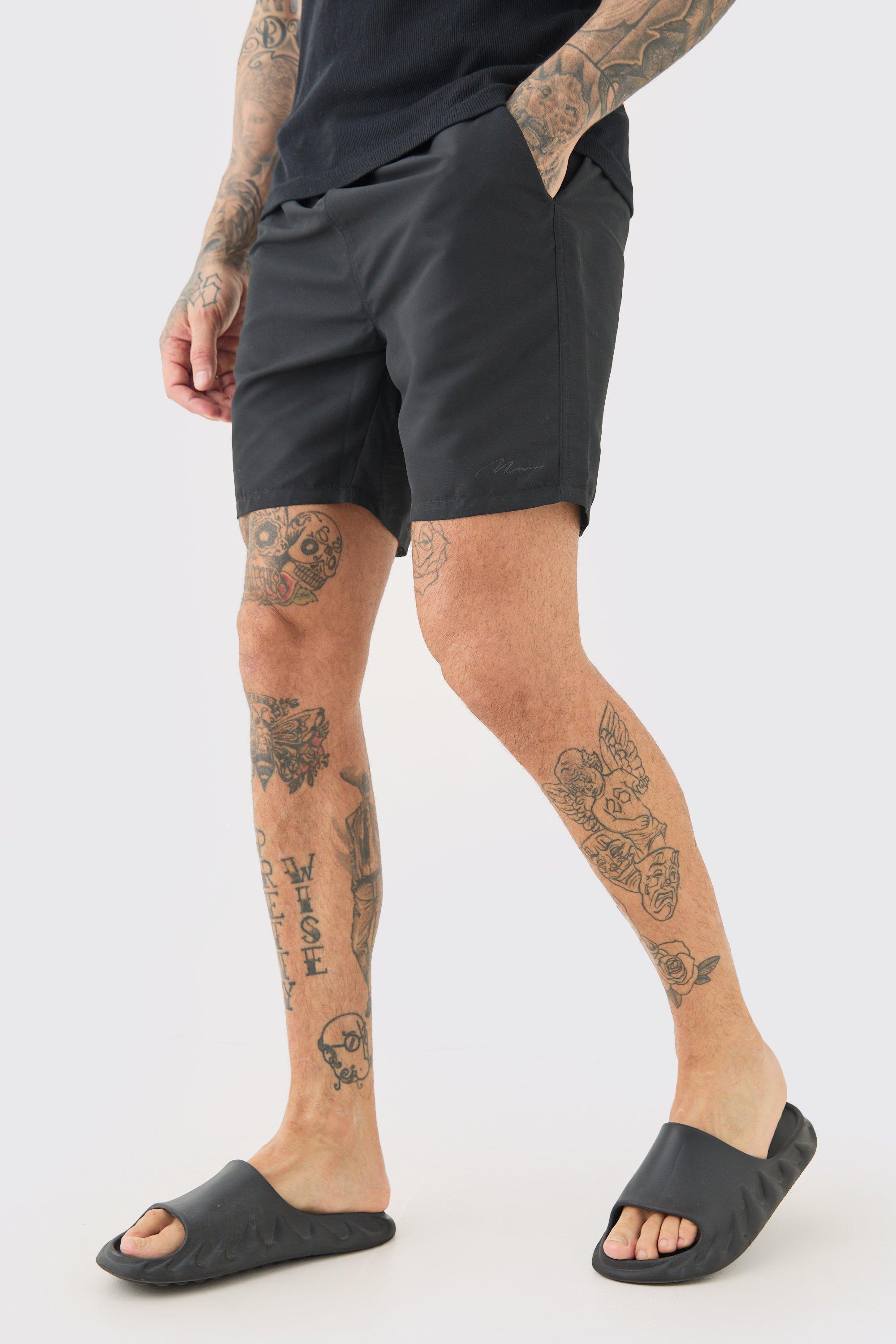 Tall Man Signature Mid Length Swim Short | boohooMAN USA Product Image