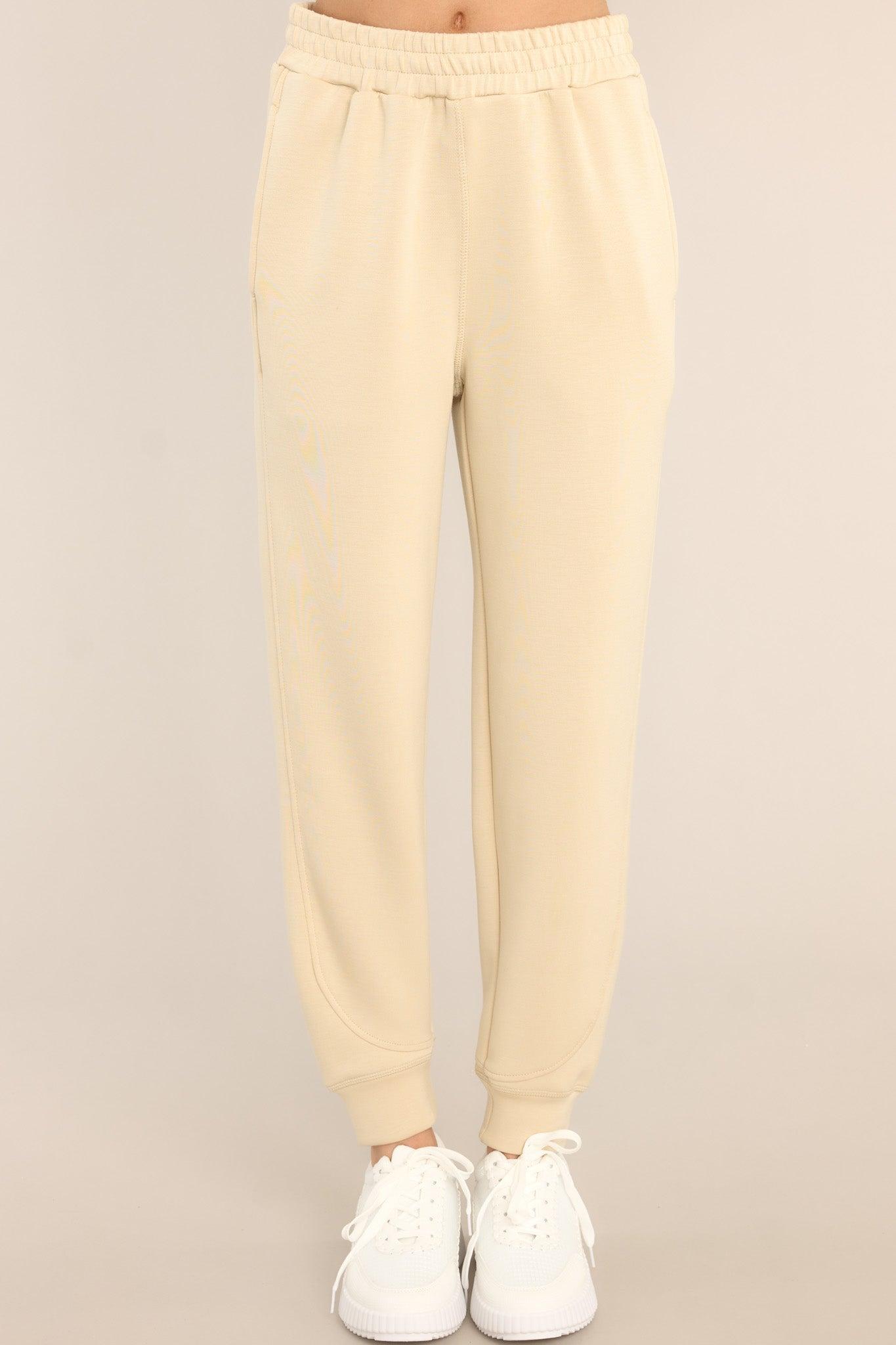 Blow Off Steam Natural Jogger Pants Taupe Product Image