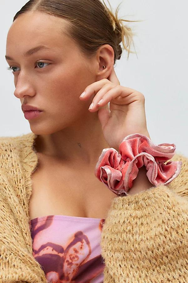 Ruffle Velvet Scrunchie Womens at Urban Outfitters Product Image