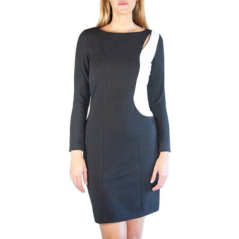 Womens Nina Leonard Colorblock Cutout Sheath Dress Oxford Product Image