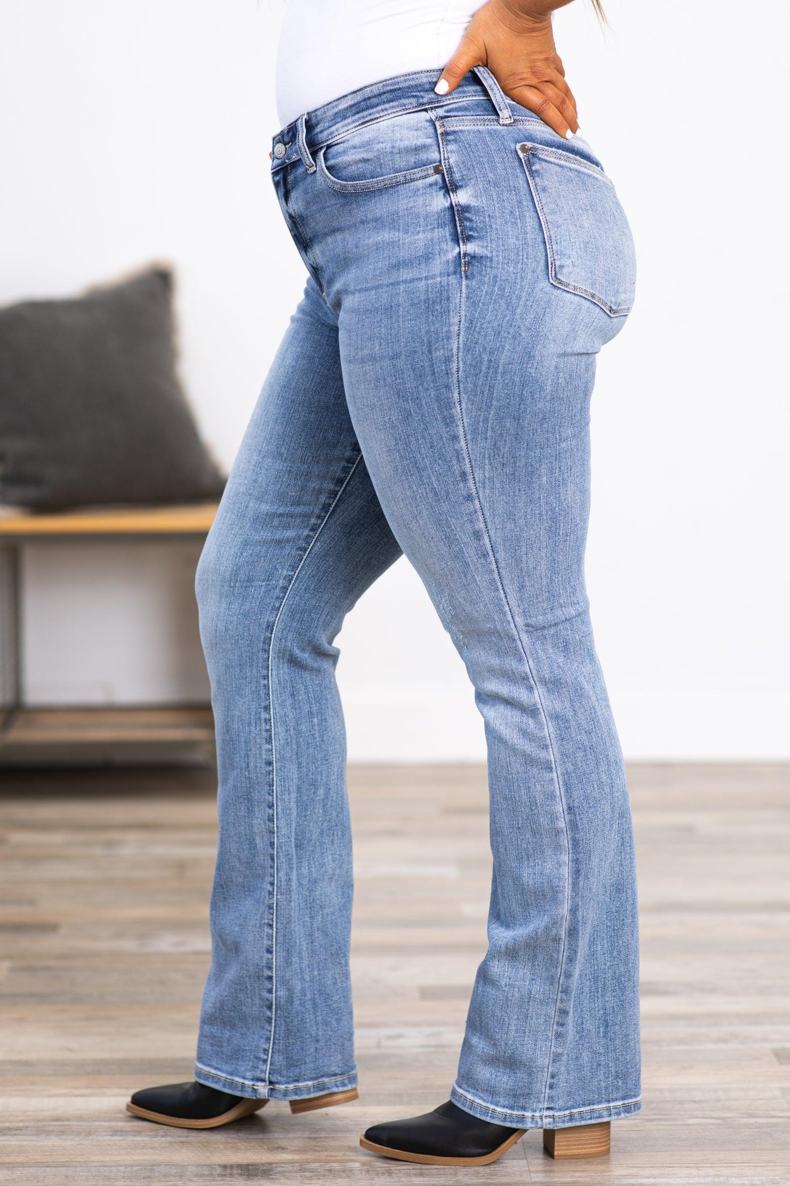 Judy Blue Light Wash Mid Rise Bootcut Jeans Product Image