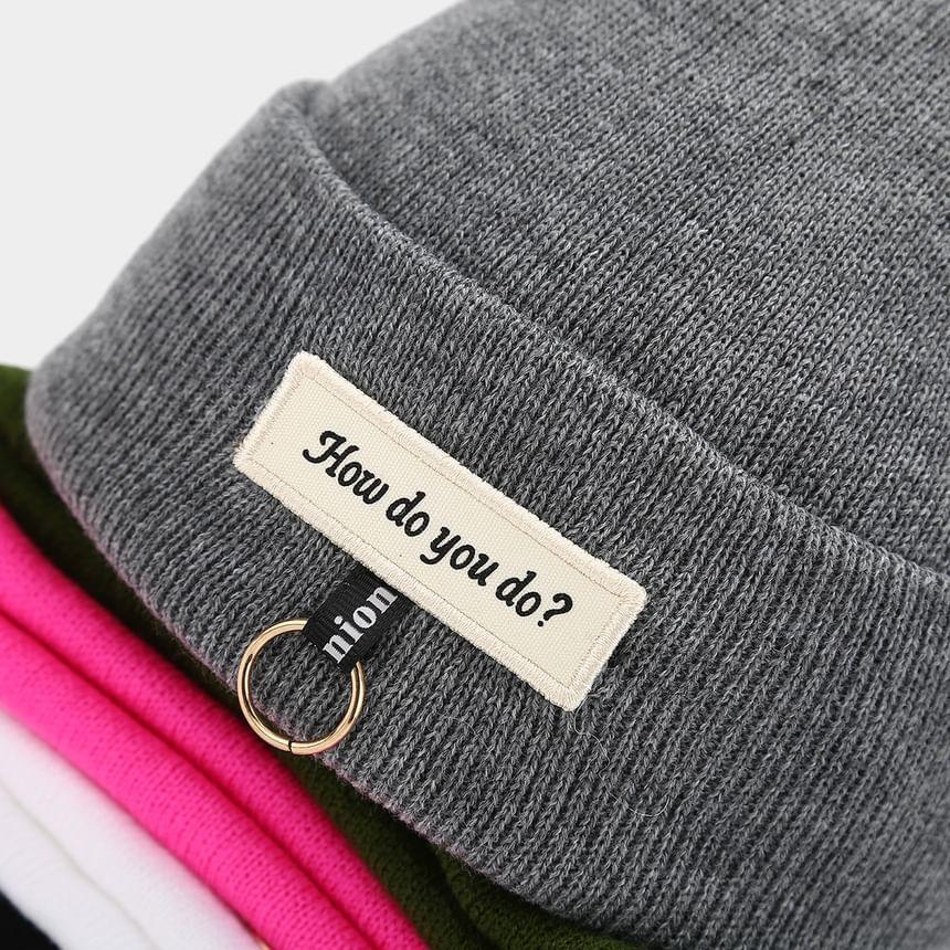 Lettering Applique Beanie Product Image