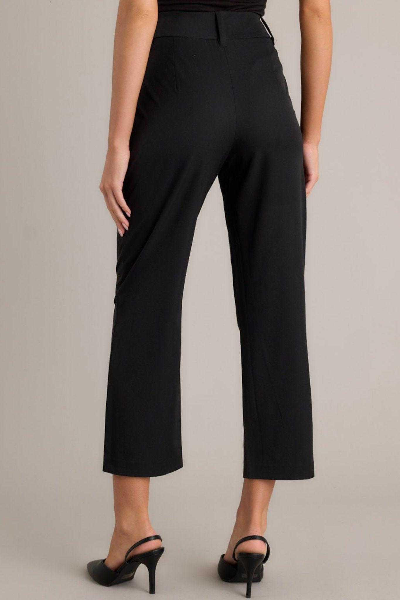 City Chic Black Straight Leg Dress Pants Product Image