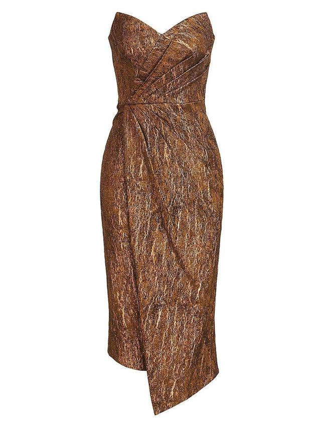 Theia Marcy Metallic Strapless Cocktail Dress Product Image