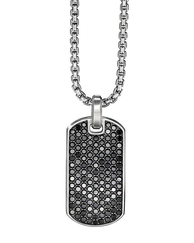 Mens Streamline Tag with Pav Black Diamonds Product Image