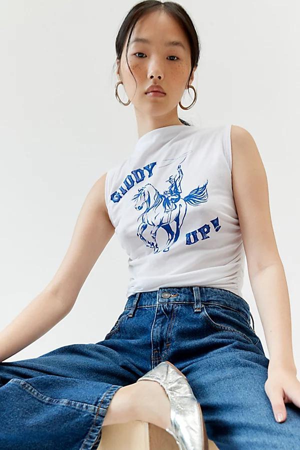 Project Social T Giddy Up Ruched Tank Top Womens at Urban Outfitters Product Image