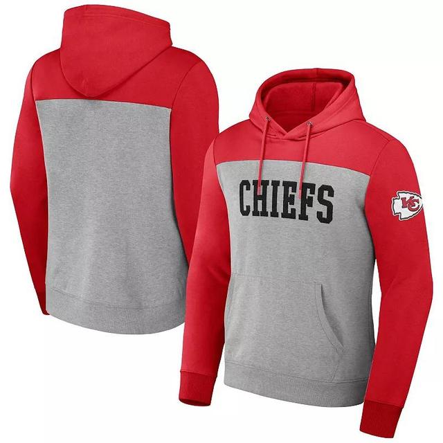 Mens NFL x Darius Rucker Collection by Fanatics Heather Gray Kansas City Chiefs Color Blocked Pullover Hoodie Product Image