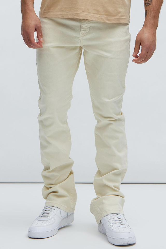 Drop Top Convertible Stacked Skinny Pants - Off White Product Image