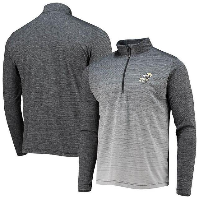 Mens Antigua Black New Orleans Saints Throwback Cycle Quarter-Zip Jacket - Black Product Image