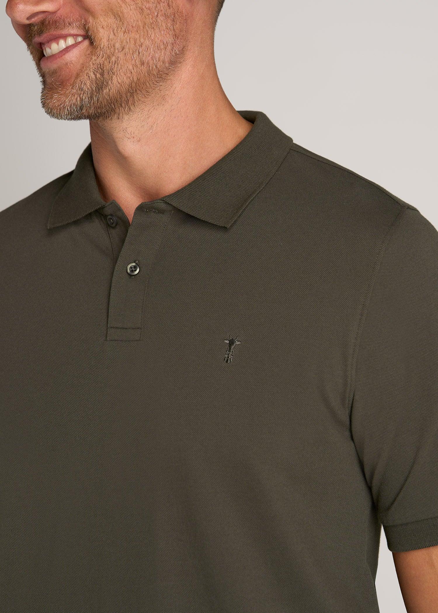 Men's Tall Classic Polo with Embroidered Logo in Bright White Male Product Image