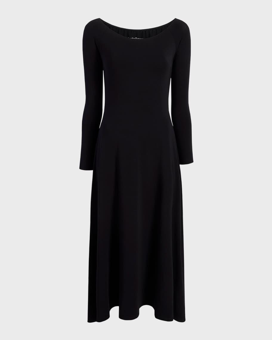 Off-The-Shoulder Long-Sleeve Leotard Midi Dress Product Image